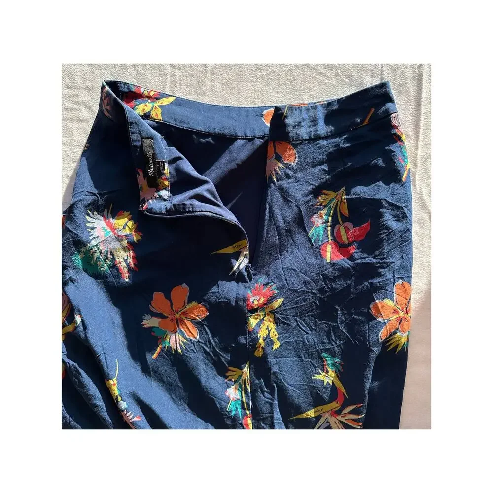 Madewell Blue Floral Maxi Silk Skirt Size 2
